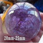 Wixine 2Pcs 20mm Natural Amethyst Quartz Stone Sphere Crystal Fluorite Ball Healing Gemstone