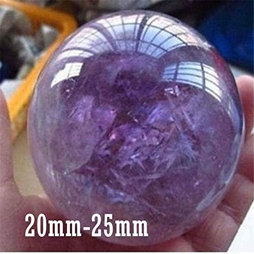 Wixine 2Pcs 20mm Natural Amethyst Quartz Stone Sphere Crystal Fluorite Ball Healing Gemstone