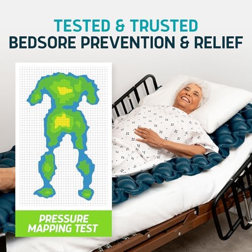 Lunderg Alternating Air Pressure Mattress Pad with Static Mode - Comfortable Bed Sore Prevention - Includes Waterproof Mattress Topper for Hospital Bed or Home & Quiet Pump - Doctors Recommended