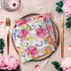 Spring Summer Flowers Paper Napkins Luncheon Size Decoupage Disposable 20-Count -13" x 13" (Unfolded) (Orchid with Peony)