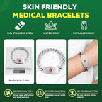 Upgraded Medical Bracelets Men Women with QR Code Medical Alert ID Bracelets - Titanium Steel Wristband Fits Wrists Up 8''-10'' - More Space Custom Emergency Med ID Info