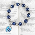 Bead Bracelets for Women, Virgin Mary Medal String Bracelet, Rosary Strand Stretch Bracelet Religious Gifts Catholic Gifts for Women