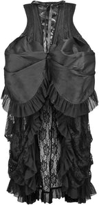 Daisy corsets Women's Daisy Corsets Top Drawer Steel Boned Black Lace Victorian Bustle Underbust Corset Dress