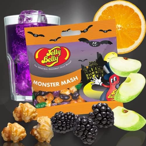 Sweetzo Monster Mash Jelly Beans Assorted Flavors Halloween 2024 Candy, Vegetarian, OU Kosher, Treat Candies (Pack of 3)