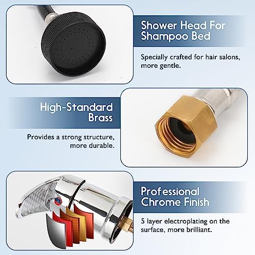 LukLoy Salon Shampoo Bowl Faucet Vacuum Breaker Kit with Shampoo Bowl Hose and Sprayer Replacement Part for Shampoo Bed,Hair Salon Sink Faucet Sprayer Hose Set