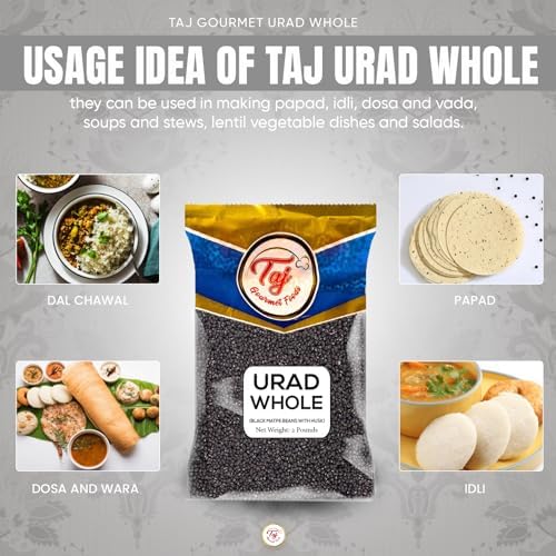 TAJ Urad Whole Dal | 2-Pounds | Black Gram