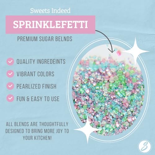 Sweets Indeed Sprinkles, Edible Sprinkle Sugar Mix, Perfect for Cake Decorations, Baking, Ice Cream, Cookies, Cupcake Topper, 5 ounces (Mermaid)