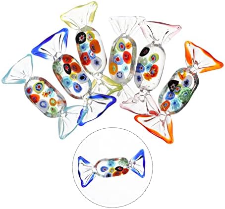 6pcs Chic Japanese Style Glass Candy Ornament Desktop Decoration for Home and Office Lifelike Candy Crafts Adornment for Sweet Aesthetic Display