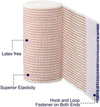 24 Pack Elastic Bandage Wrap 4” Bandage Wrap with Hook and Loop Closure on Both Ends Self Adhesive Bandage Wrap for Sports, Medical, and Injury Recovery