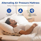 Alternating Air Pressure Mattress Pad, Bed Sore Prevention Solution, Hospital Bed Mattress Topper with Quiet Pump for Bedridden Patients, Ulcer Prevention Air Pads for Home Care