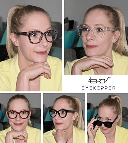 Eyekepper 5 Pack Oversized Reading Glasses - Retro Readers for Women Include Sunshine Readers +0.50