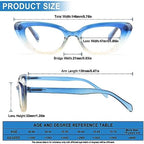 6 Pack Cat Eye Reading Glasses for Women Fashion Cute Blue Light Blocking Computer Readers Spring Hinge