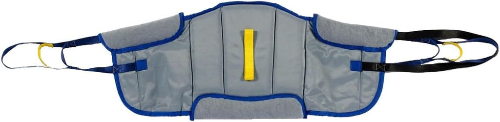 Patient Aid Comfort Padded Sit-Stand Sling (PASA3) with Back Support & Assist Straps for 250-400 lb Patient Transfers - Transfer Sling Works with Most Lifts