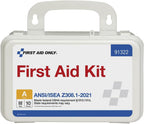 First Aid Only 91322 ANSI A 2021 and OSHA Compliant First Aid Kit, 10-Person Emergency First Aid Kit for Business, Home, Car, and Worksites, 76 Pieces