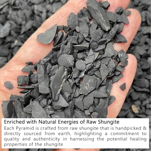 Shungite Orgonite Pyramid for Energy cleansing, Protection, Grounding Energy, Spiritual Healing | Handmade Orgonite pyramids with Copper Coil and Crystal Quartz for Chakra Protection