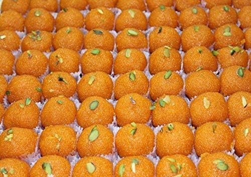 HIMALYA FRESH Motichoor Ladoo 12oz - Premium Authentic Indian Food & Sweets Made With Gram flour, Sugar & Vegetable Oil - No Fillers Or Preservatives