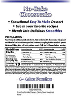 GramZero No-Bake Cheesecake Mix, Makes 4 Cheesecakes, Low Calorie, Stevia Sweetened