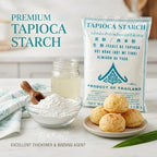 Thairaya Tapioca starch 16 oz (Basic), 1 LB Thailand All-Natural Gluten-Free Flour for Baking, Cooking, Frying & Asian Desserts – Vegan, Grain-Free, Smooth Texture – Product of Thailand (Pack of 1)