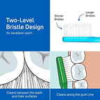 TePe Supreme Toothbrush, Soft Bristle Toothbrush, Tapered Brush Head for Sensitive Teeth and Gum Care, Adult, 3 Pack