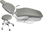 4Pcs/Set Dental Chair Covers, Dental PU Leather Unit, Waterproof PU Leather Protective Dental Full Chair Covers Elastic Stylish Dental Chair Seat Cover, Headrest Backrest Protector, Denti(Color:Grey)
