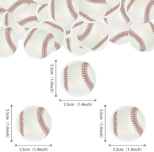 48 PCS Edible Baseball Cupcake Toppers Wafer Paper Sports Balls Cupcake Picks Edible Baseball Cupcake Decorations for Sports baseball Theme Baby Shower Kids Birthday Party Cake Decoration Supplies