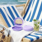 2 Pack Retainer Case with Mirror, Compatible with Invisalign, Orthodontic Aligner Case with Removal Tool and Brush, Purple