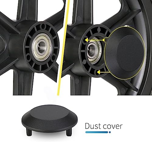 Pair of 12 Inch Wheelchair Replacement Wheels, 12 1/2 x 2 1/4" Solid Tire Rear Wheels for Manual Wheelchair, Transport Chair Parts, Back Wheels (12 1/2 x 2 1/4" (Black))