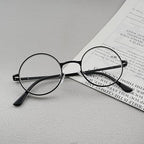 Reading Glasses for Women Men Retro Round Metal Frame + Glasses Strap