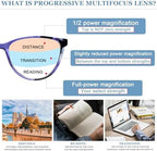 Photochromic progressive Multifocus Reading Glasses for Women UV400 Sunglasses Anti Blue Light Multifocus Readers