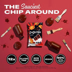 Popchips Potato Chips, BBQ, 12ct Single Serve 0.8oz Bags, Low-Calorie and Gluten Free, Salty Snacks for Adults and Children, Non-GMO, Vegan & Kosher Friendly, 100 Calories Per Bag