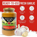 Christopher Ranch Chopped Garlic in Olive Oil, California-Grown Fresh, Ready-to-Use, Premium Quality, Gluten-Free, Vegan-Friendly, Pantry Essential, 32 oz Jar