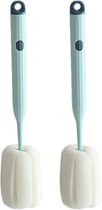 Bottle Soft Brush -2Pcs Sponge Bottle Brush Soft and Easy to Clean, Baby Bottle Sponge Brush Can Effectively Remove The Stain Residue On The Bottom of The Cup(Blue)