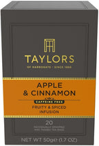 Taylors of Harrogate Apple & Cinnamon, Herbal Tea Individually Wrapped Teabags, 20 Count (Pack of 6), Spiced, Fruity & Sweet, Caffeine-Free, Enjoy Hot or Iced, 120 Teabags Total