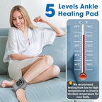 Ankle Heating Pad for Pain Cordless, Ankle Massager with Heat for Circulation and Pain, Ankle Heat Wrap, Heated Ankle Wrap for Pain