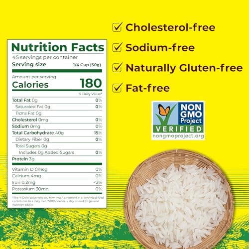 Golden Star Thai Hom Mali White Jasmine Rice - Prime Grade White Rice - 5 lb