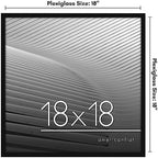 Americanflat 18x18 Picture Frame with Polished Plexiglass - Streamline Collection - Thin Border Square Frame for Wall Display - Hanging Hardware Included - Black
