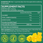 NIFEISHI Mullein Gummies for Lungs, 2000mg Mullein Leaf Extract for Respiratory & Digestive & Immune Support, Natural Herbal Supplement, Pear Flavor Gummies 60 Gummies