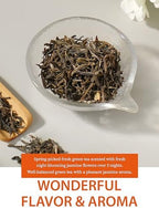TeeLux Jasmine Green Tea Loose Leaf, Natural Premium Jasmine Chun Hao with Pleasant Aroma, Hot & Iced Tea, 8.8 Ounce