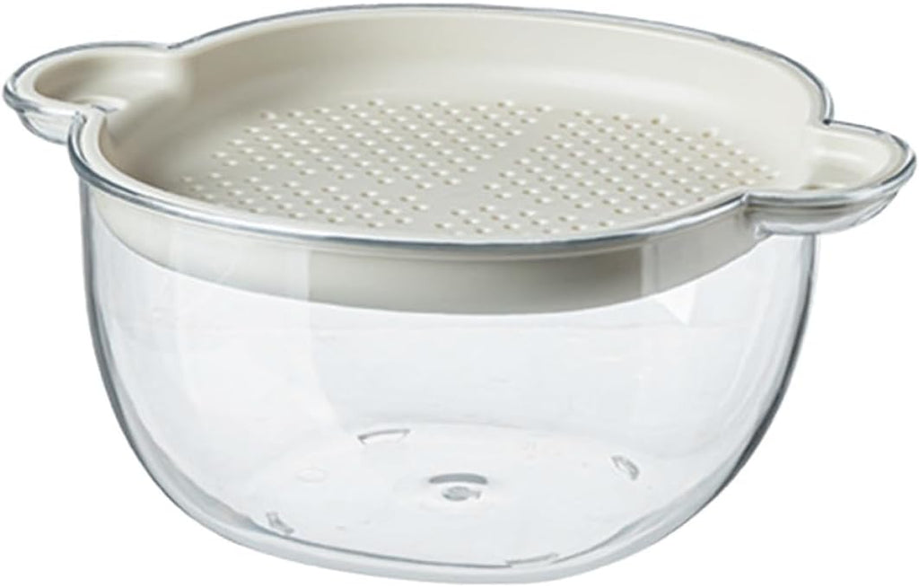 Zerodeko Multifunctional Plastic Vegetable Washing Basket and Fruit Draining Strainer, Dual-layer Colander with Frosted Finish, Kitchen Food Strainer for Home Produce Washing and Draining