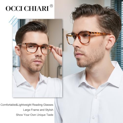 OCCI CHIARI Large Men Reading Glasses 1.0 Stylish Readers Big face 1.0 1.25 1.5 1.75 2.0 2.25 2.5 2.75 3.0 3.5 4.0 5.0 6.0