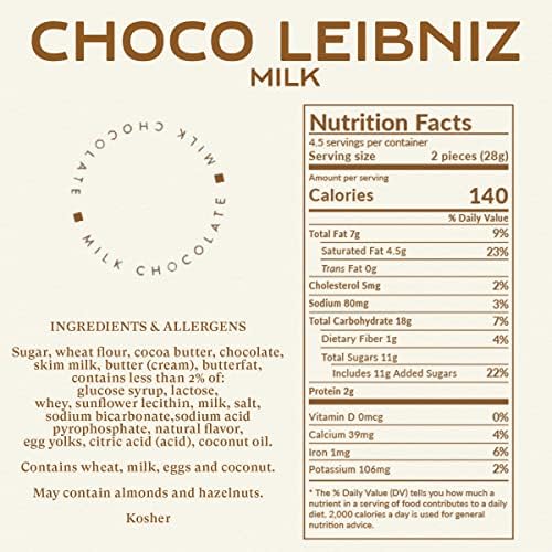 Bahlsen Choco Leibniz Milk Cookies (3 boxes) - Leibniz Butter Biscuits topped with a thick layer of German Chocolate - 4.4 oz boxes