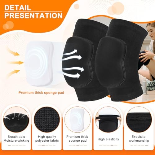 Volleyball Knee Pads for Dancers, Soft Breathable Knee Pads for Girls Women Men Youth Kids Knees Protective, Knee Brace for Volleyball Football Danceing Yoga Tennis Running Cycling Fitness
