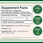 Colostrum Supplement 120 Capsules, 1,000mg per Serving (Bovine Colostrum Powder from First Milking Only, Std. to Contain 15% IgG Immunoglobulins) No Fillers, Third Party Tested by Double Wood