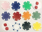 PRE CUT 34x Poker Chips Mix Casino Royal Flush Gambling Edible Rice Paper Wafer Card Poker Dice Cake Toppers,Fun Birthday Party