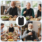 Double Layer Stretchable Adult Bibs, Reusable Waterproof Washable Clothing Protector, Feeding Bib for Men Women