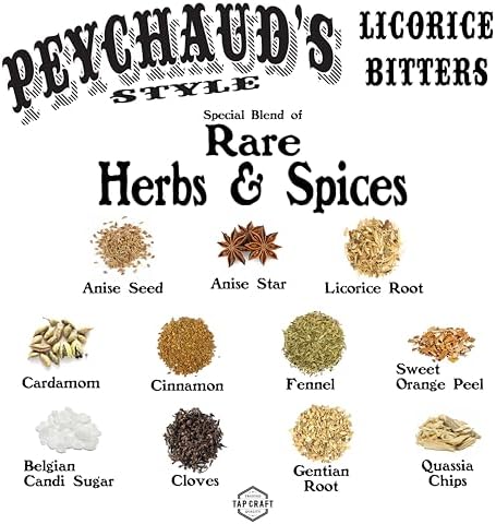 TAPCRAFT Peychaud’s-Style Bitters Making Kit – DIY Cocktail Bitters Kit for Home Mixology and Craft Cocktails – Create Your Own New Orleans Style Aromatic infusion