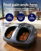 MIKO Foot Massager Machine - Deep Kneading, Shiatsu, Air Compression, and Heat Therapy - Plantar Fasciitis, Diabetics, Neuropathy, Fits Up to Men Size 12