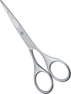 Suvorna small scissors for beard, mustache, facial, nose, eyebrow, and ear hair - Hair scissors for cutting, trimming & grooming - Made with 4.5" stainless steel for barbers, professional, & home user