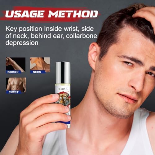 Pheromone-Infused Men's Roll On Perfume - Woody Musk Fragrance for Attraction & Confidence - Long Lasting Essential Oil Rollerball - 10ml Travel-Friendly Scent