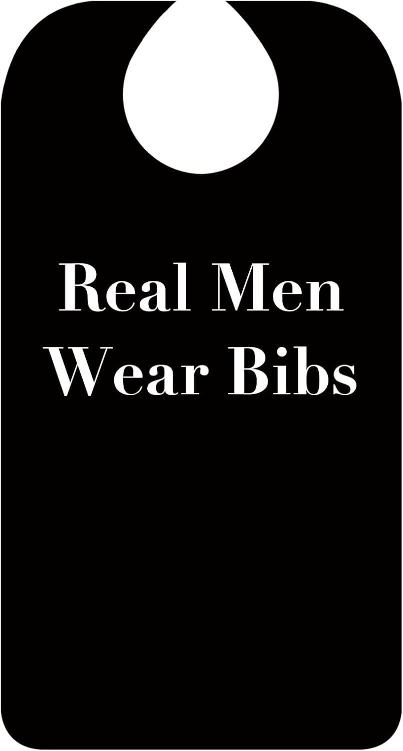 Funny Adult Bibs for Men Washable Waterproof Adult Bib for Eating with Crumb Catcher Gag Gifts for Elderly Men Women (1 Pack)